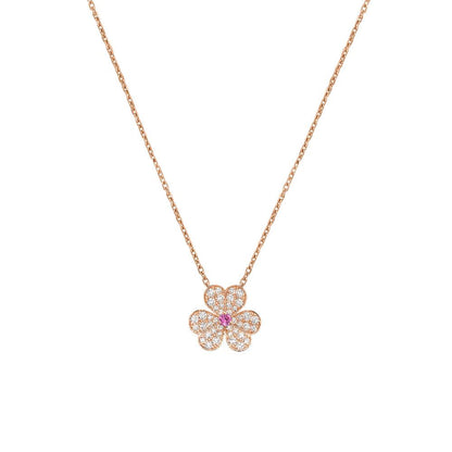 [Elite]FRIVOLE ROSE GOLD FLOWER DIAMOND NECKLACE