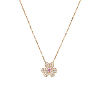 [Elite]FRIVOLE ROSE GOLD FLOWER DIAMOND NECKLACE