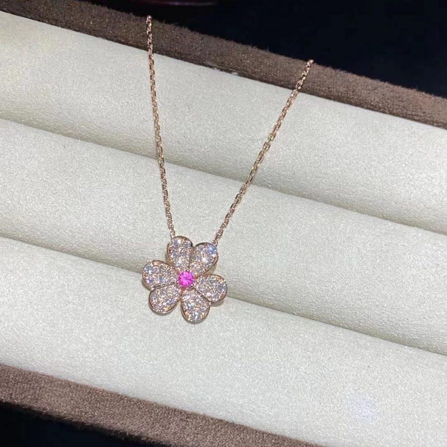 [Elite]FRIVOLE ROSE GOLD FLOWER DIAMOND NECKLACE