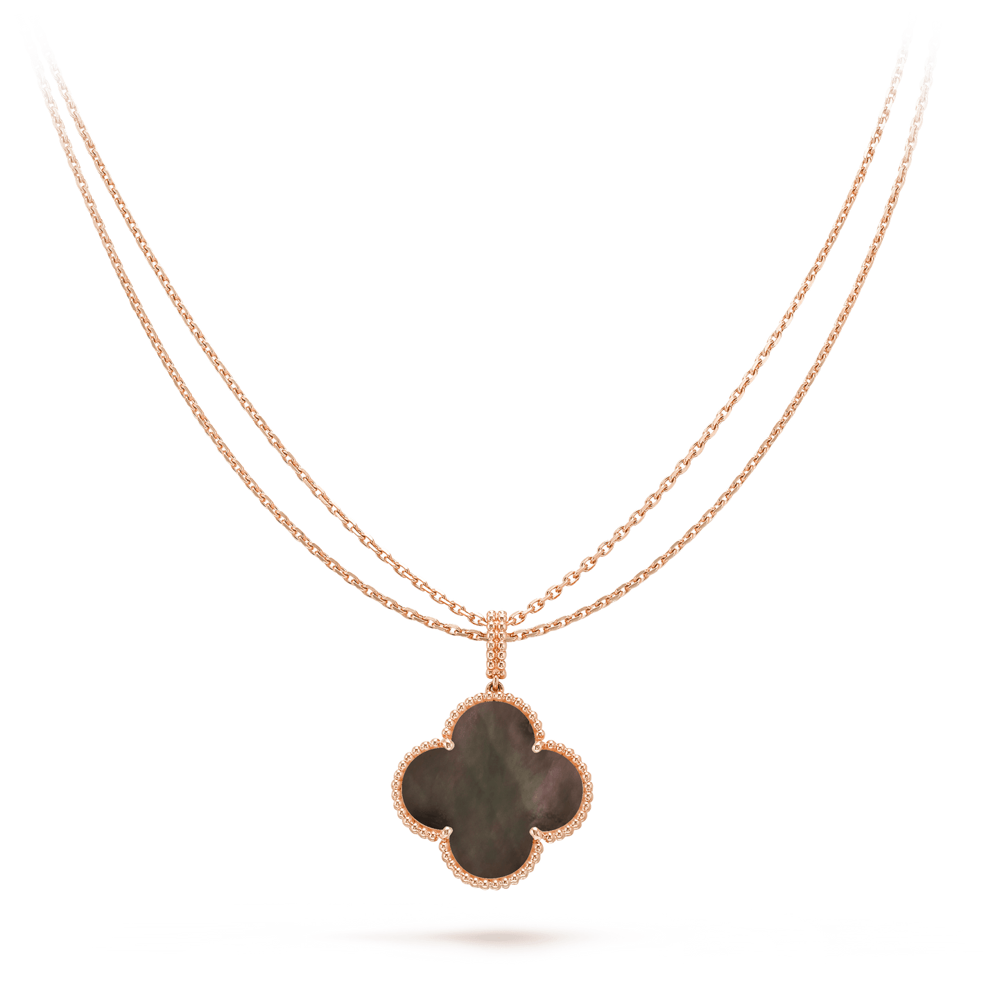 [Elite]CLOVER 25MM GOLD DARK MOP BIG CLOVER NECKLACE