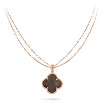 [Elite]CLOVER 25MM GOLD DARK MOP BIG CLOVER NECKLACE