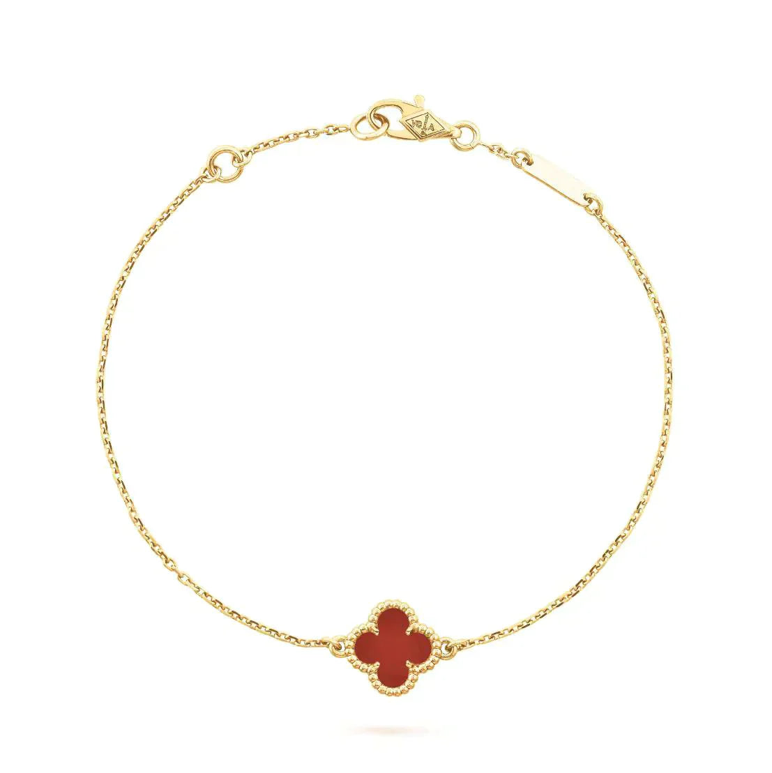 [Elite]CLOVER  CARNELIAN SINGLE FLOWER BRACELET
