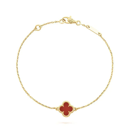 [Elite]CLOVER  CARNELIAN SINGLE FLOWER BRACELET
