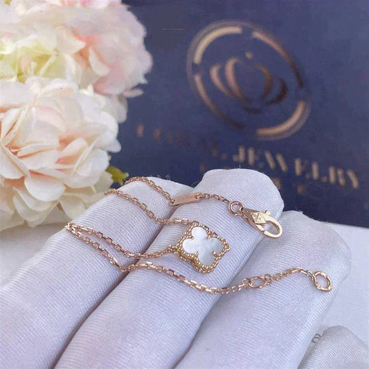 [Elite]CLOVER WHITE MOP SINGLE FLOWER BRACELET
