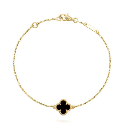 [Elite]CLOVER ONYX SINGLE FLOWER BRACELET