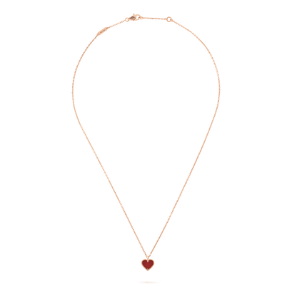 [Elite]SWEET CLOVER CARNELIAN HEART NECKLACE