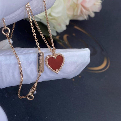 [Elite]SWEET CLOVER CARNELIAN HEART NECKLACE