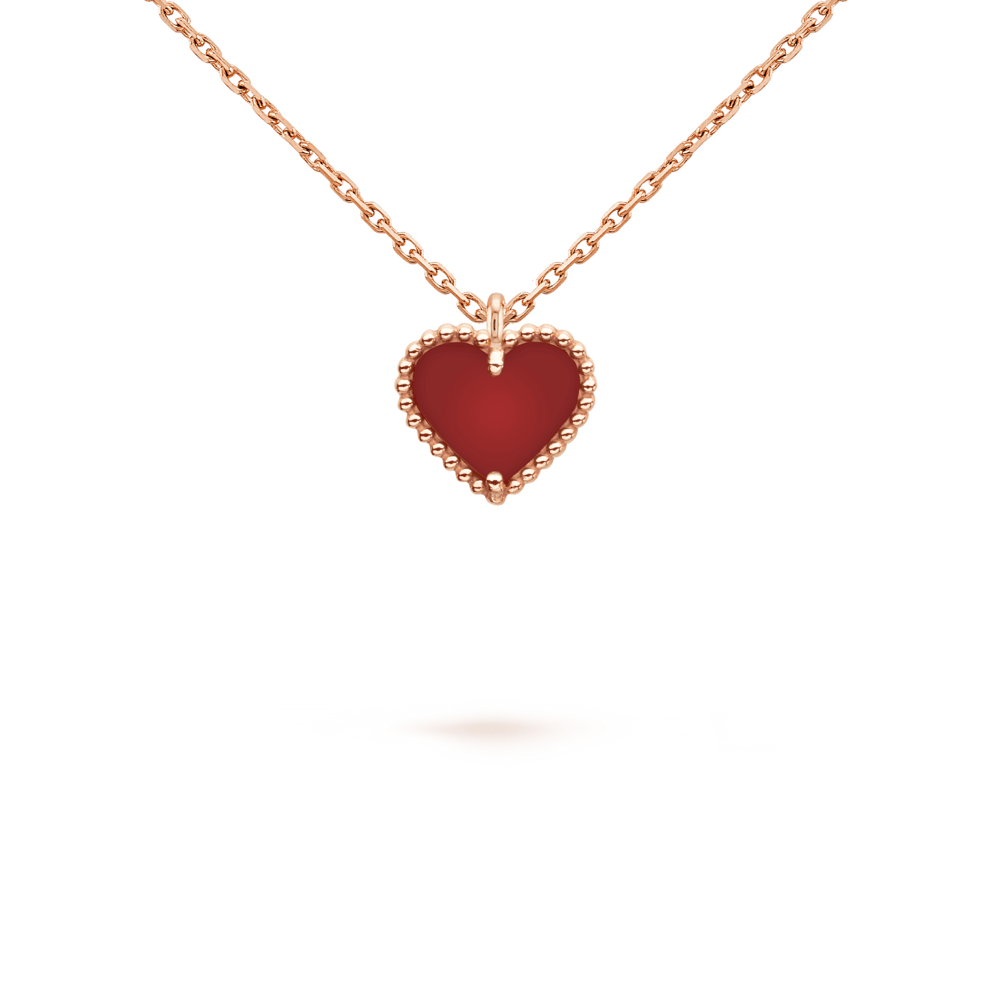 [Elite]SWEET CLOVER CARNELIAN HEART NECKLACE