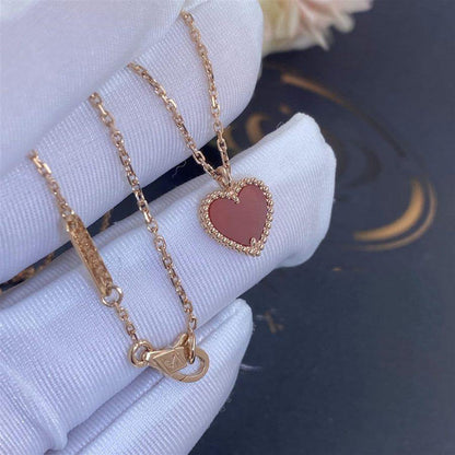 [Elite]SWEET CLOVER CARNELIAN HEART NECKLACE