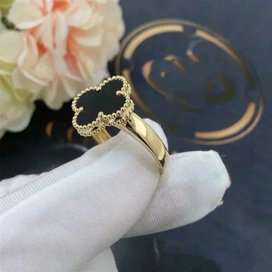 [Elite]CLOVER ONYX RING