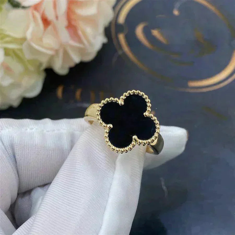 [Elite]CLOVER ONYX RING
