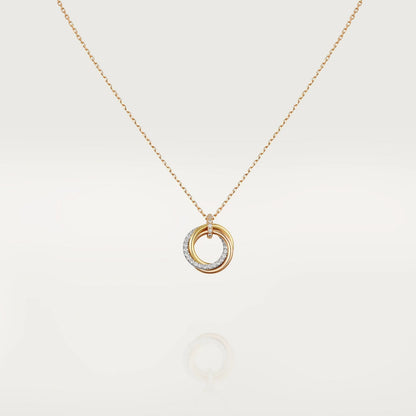 [Elite]TRINITY NECKLACE SILVER GOLD PINK GOLD DIAMONDS