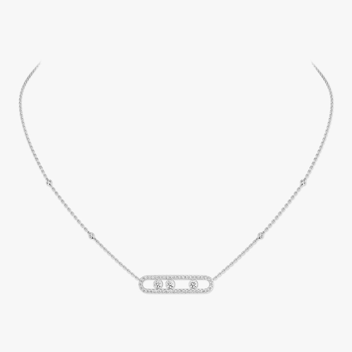 [Elite] Move Pave_ Rose Gold Diamond Necklace