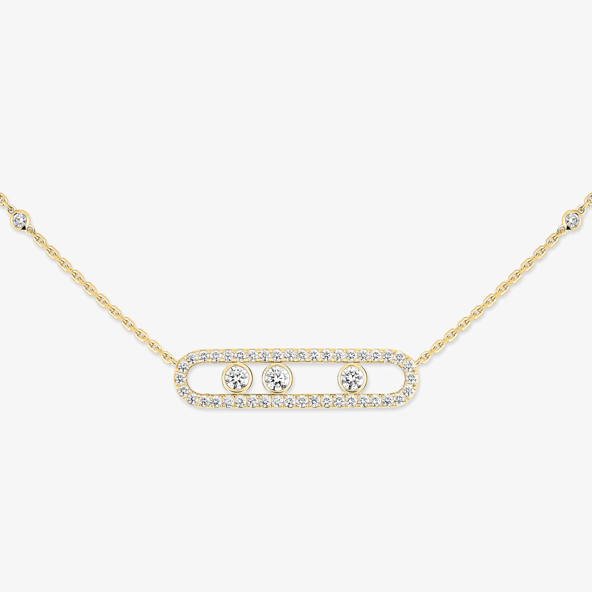 [Elite] Move Pave_ Rose Gold Diamond Necklace