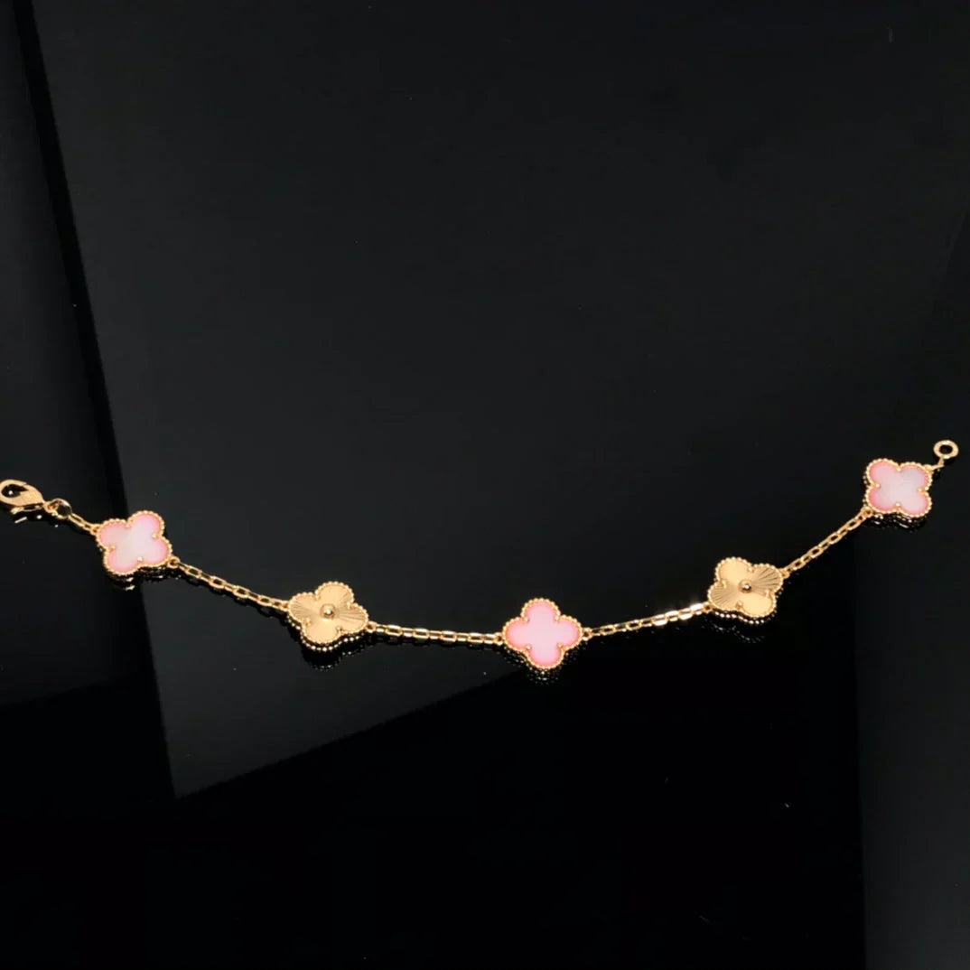 [Elite] CLOVER 5 MOTIFS  PINK MOP BRACELET COLLECTION