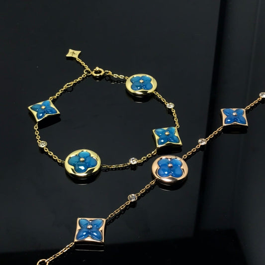 [Elite]STAR AND SUN 4 MOTIF BLUE BRACELET