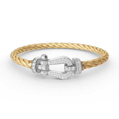 [Elite]FORCE LARGE HORSESHOE FULL DIAMOND BRACELET SILVER