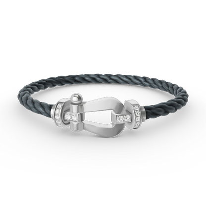 [Elite]FORCE LARGE HORSESHOE HALF DIAMOND BRACELET SILVER