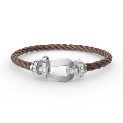 [Elite]FORCE LARGE HORSESHOE HALF DIAMOND BRACELET SILVER