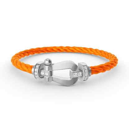 [Elite]FORCE LARGE HORSESHOE HALF DIAMOND BRACELET SILVER