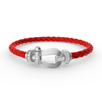 [Elite]FORCE LARGE HORSESHOE HALF DIAMOND BRACELET SILVER
