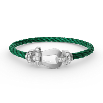 [Elite]FORCE LARGE HORSESHOE HALF DIAMOND BRACELET SILVER