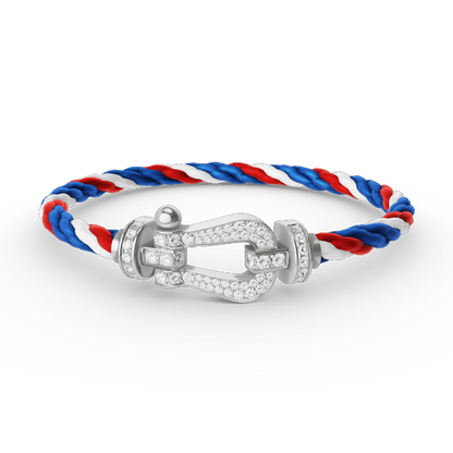 [Elite]FORCE LARGE HORSESHOE FULL DIAMOND BRACELET SILVER