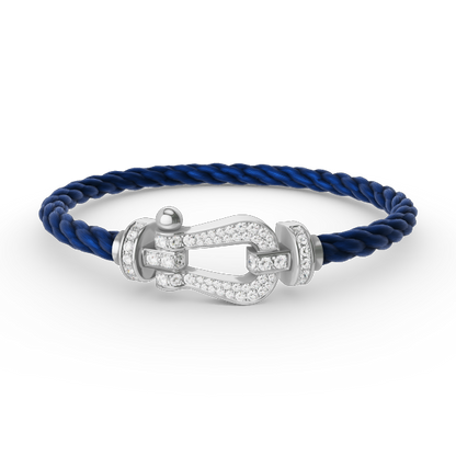 [Elite]FORCE LARGE HORSESHOE FULL DIAMOND BRACELET SILVER