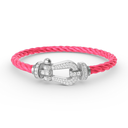 [Elite]FORCE LARGE HORSESHOE FULL DIAMOND BRACELET SILVER