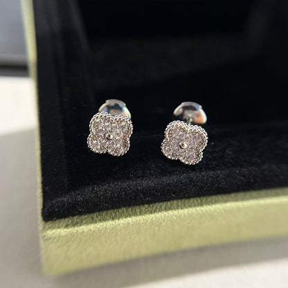[Elite]CLOVER MINI DIAMOND STUD EARRINGS