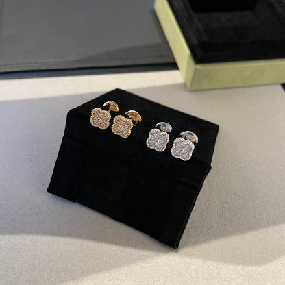 [Elite]CLOVER MINI DIAMOND STUD EARRINGS